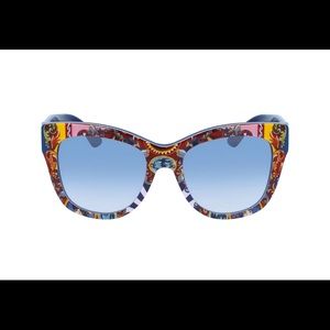 D&G Multicolor Printed/Blue Cat Eye Sunglasses